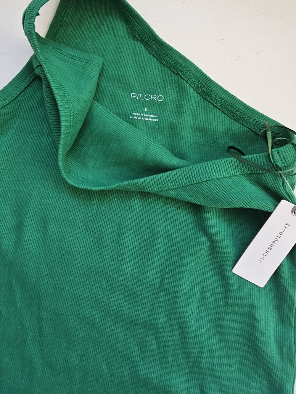 Pilcro Kelly Green Ribbed Tank